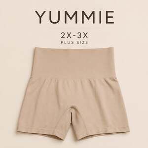 Yummie Heather Thomson 2X 3X High Waist Shapewear Shorts Nude Seamless